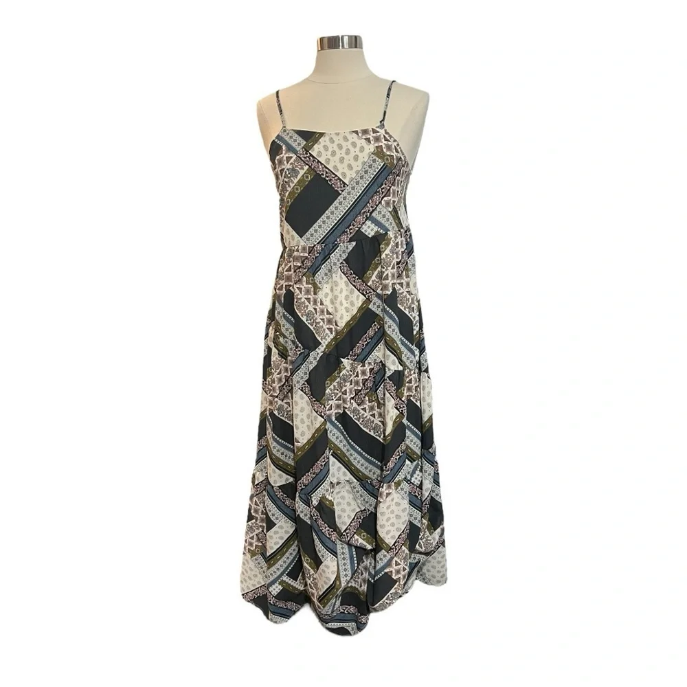 Ava & Lu Teen Girl Large 20 Patchwork Jumper Dress Printed Boho Sleeveless New
